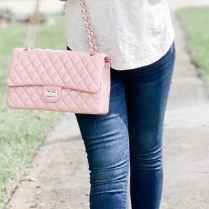 Pink quilted bag